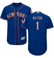 Mens Majestic New York Mets 1 Mookie Wilson RoyalGray Alternate Flex Base Authentic Collection MLB Jersey