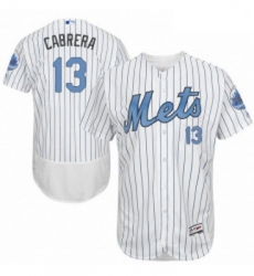 Mens Majestic New York Mets 13 Asdrubal Cabrera Authentic White 2016 Fathers Day Fashion Flex Base MLB Jersey