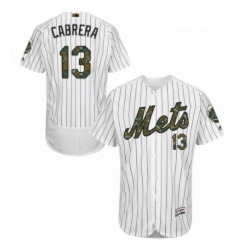 Mens Majestic New York Mets 13 Asdrubal Cabrera Authentic White 2016 Memorial Day Fashion Flex Base Jersey 