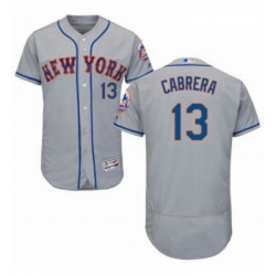 Mens Majestic New York Mets 13 Asdrubal Cabrera Grey Road Flex Base Authentic Collection MLB Jersey
