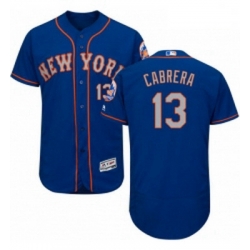 Mens Majestic New York Mets 13 Asdrubal Cabrera RoyalGray Alternate Flex Base Authentic Collection MLB Jersey