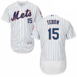 Mens Majestic New York Mets 15 Tim Tebow White Flexbase Authentic Collection MLB Jersey
