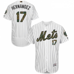 Mens Majestic New York Mets 17 Keith Hernandez Authentic White 2016 Memorial Day Fashion Flex Base MLB Jersey