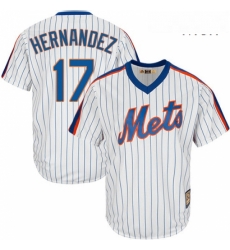 Mens Majestic New York Mets 17 Keith Hernandez Authentic White Cooperstown MLB Jersey