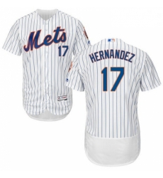 Mens Majestic New York Mets 17 Keith Hernandez White Home Flex Base Authentic Collection MLB Jersey