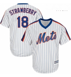 Mens Majestic New York Mets 18 Darryl Strawberry Replica White Alternate Cool Base MLB Jersey