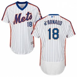 Mens Majestic New York Mets 18 Travis dArnaud WhiteRoyal Flexbase Authentic Collection MLB Jersey