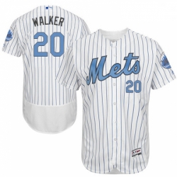 Mens Majestic New York Mets 20 Neil Walker Authentic White 2016 Fathers Day Fashion Flex Base MLB Jersey
