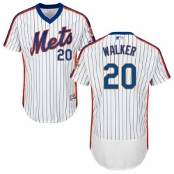 Mens Majestic New York Mets 20 Neil Walker White Alternate Flex Base Authentic Collection MLB Jersey
