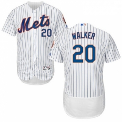 Mens Majestic New York Mets 20 Neil Walker White Home Flex Base Authentic Collection MLB Jersey