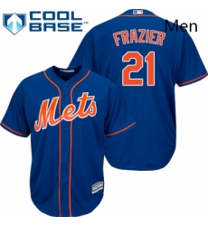 Mens Majestic New York Mets 21 Todd Frazier Replica Royal Blue Alternate Home Cool Base MLB Jersey 