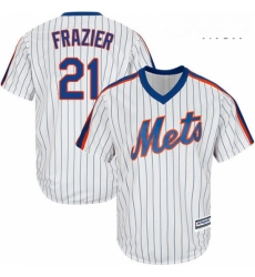 Mens Majestic New York Mets 21 Todd Frazier Replica White Alternate Cool Base MLB Jersey 