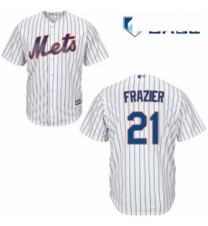 Mens Majestic New York Mets 21 Todd Frazier Replica White Home Cool Base MLB Jersey 