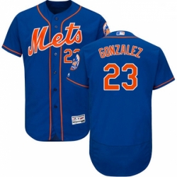 Mens Majestic New York Mets 23 Adrian Gonzalez Royal Blue Alternate Flex Base Authentic Collection MLB Jersey