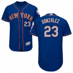 Mens Majestic New York Mets 23 Adrian Gonzalez RoyalGray Alternate Flex Base Authentic Collection MLB Jersey