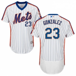 Mens Majestic New York Mets 23 Adrian Gonzalez White Alternate Flex Base Authentic Collection MLB Jersey