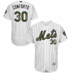 Mens Majestic New York Mets 30 Michael Conforto Authentic White 2016 Memorial Day Fashion Flex Base MLB Jersey