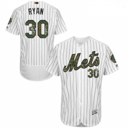 Mens Majestic New York Mets 30 Nolan Ryan Authentic White 2016 Memorial Day Fashion Flex Base MLB Jersey