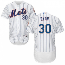 Mens Majestic New York Mets 30 Nolan Ryan White Home Flex Base Authentic Collection MLB Jersey