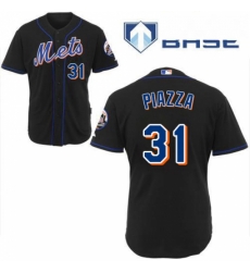 Mens Majestic New York Mets 31 Mike Piazza Replica Black Cool Base MLB Jersey