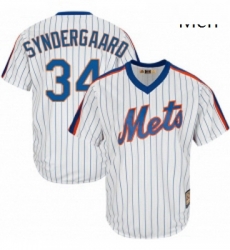 Mens Majestic New York Mets 34 Noah Syndergaard Replica White Cooperstown MLB Jersey