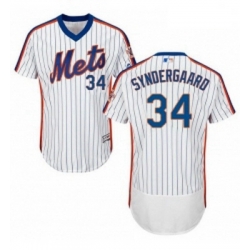 Mens Majestic New York Mets 34 Noah Syndergaard White Alternate Flex Base Authentic Collection MLB Jersey