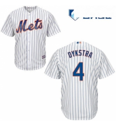Mens Majestic New York Mets 4 Lenny Dykstra Replica White Home Cool Base MLB Jersey
