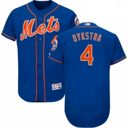 Mens Majestic New York Mets 4 Lenny Dykstra Royal Blue Alternate Flex Base Authentic Collection MLB Jersey 