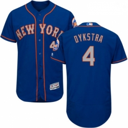 Mens Majestic New York Mets 4 Lenny Dykstra RoyalGray Alternate Flex Base Authentic Collection MLB Jersey