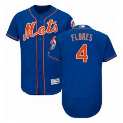 Mens Majestic New York Mets 4 Wilmer Flores Royal Blue Alternate Flex Base Authentic Collection MLB Jersey 