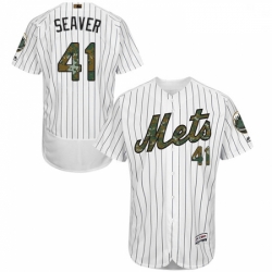Mens Majestic New York Mets 41 Tom Seaver Authentic White 2016 Memorial Day Fashion Flex Base MLB Jersey