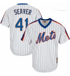 Mens Majestic New York Mets 41 Tom Seaver Replica White Cooperstown MLB Jersey