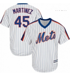 Mens Majestic New York Mets 45 Pedro Martinez Replica White Alternate Cool Base MLB Jersey 