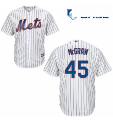 Mens Majestic New York Mets 45 Tug McGraw Replica White Home Cool Base MLB Jersey