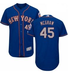 Mens Majestic New York Mets 45 Tug McGraw RoyalGray Alternate Flex Base Authentic Collection MLB Jersey
