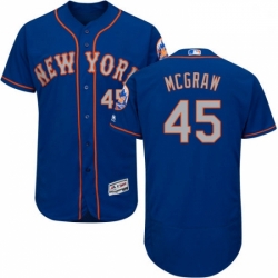 Mens Majestic New York Mets 45 Tug McGraw RoyalGray Alternate Flex Base Authentic Collection MLB Jersey