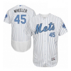 Mens Majestic New York Mets 45 Zack Wheeler Authentic White 2016 Fathers Day Fashion Flex Base MLB Jersey