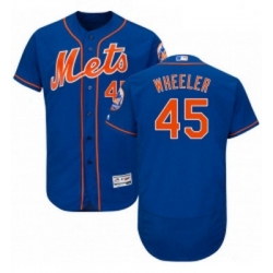 Mens Majestic New York Mets 45 Zack Wheeler Royal Blue Alternate Flex Base Authentic Collection MLB Jersey 