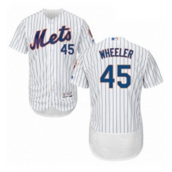 Mens Majestic New York Mets 45 Zack Wheeler White Home Flex Base Authentic Collection MLB Jersey