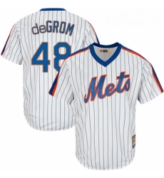 Mens Majestic New York Mets 48 Jacob DeGrom Replica White Cooperstown MLB Jersey