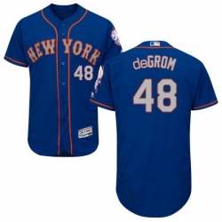 Mens Majestic New York Mets 48 Jacob deGrom RoyalGray Alternate Flex Base Authentic Collection MLB Jersey