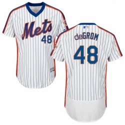 Mens Majestic New York Mets 48 Jacob deGrom White Alternate Flex Base Authentic Collection MLB Jersey