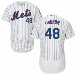 Mens Majestic New York Mets 48 Jacob deGrom White Home Flex Base Authentic Collection MLB Jersey