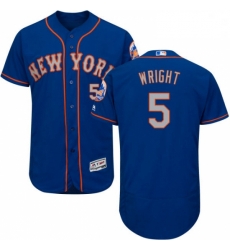 Mens Majestic New York Mets 5 David Wright RoyalGray Alternate Flex Base Authentic Collection MLB Jersey