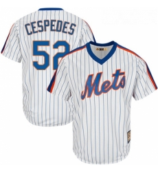 Mens Majestic New York Mets 52 Yoenis Cespedes Authentic White Cooperstown MLB Jersey