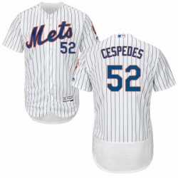 Mens Majestic New York Mets 52 Yoenis Cespedes White Home Flex Base Authentic Collection MLB Jersey