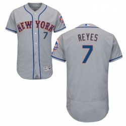 Mens Majestic New York Mets 7 Jose Reyes Grey Flexbase Authentic Collection MLB Jersey