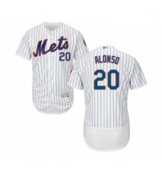 Mens New York Mets 20 Pete Alonso White Home Flex Base Authentic Collection Baseball Jersey