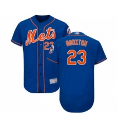 Mens New York Mets 23 Keon Broxton Royal Blue Alternate Flex Base Authentic Collection Baseball Jersey