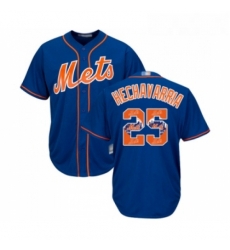 Mens New York Mets 25 Adeiny Hechavarria Authentic Royal Blue Team Logo Fashion Cool Base Baseball Jersey 
